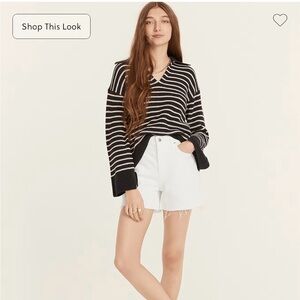 J. Crew High-Rise Denim Short in White Denim (Size 31)